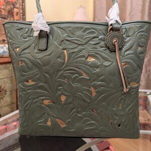 Patricia Nash Adeline Tote Burnished Cutout Tooled